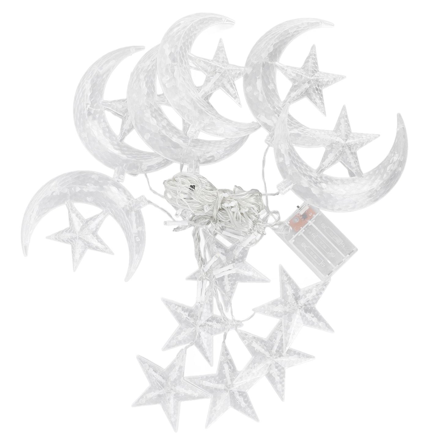 Star Moon String Lights 3.3yd 126LED Decorative String Lights for Ramadan Festival Wedding Party Home Terrace Window Garden
