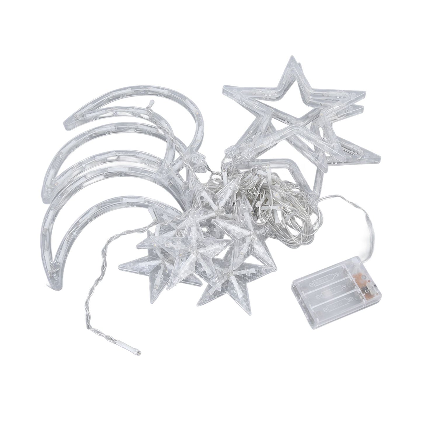 Star Moon Curtain String Lights Romantic Ambience 2 Lighting Modes 126 LED Ramadan Curtain Lights for Weddings Birthdays