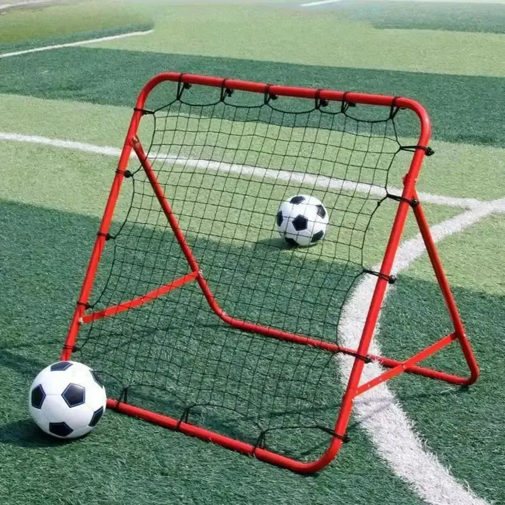 Soccer Training Equipment Adjustable Angle Rebounder Net with 20 Elastic Ropes for Beginner Training Portable Kickback - Black