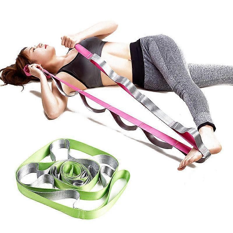 Yoga Straps Stretching Strap with 12 Loops Workout Poster Long Stretch Out Bands compatible with Stretching Physical Therapy Equipment - Blue