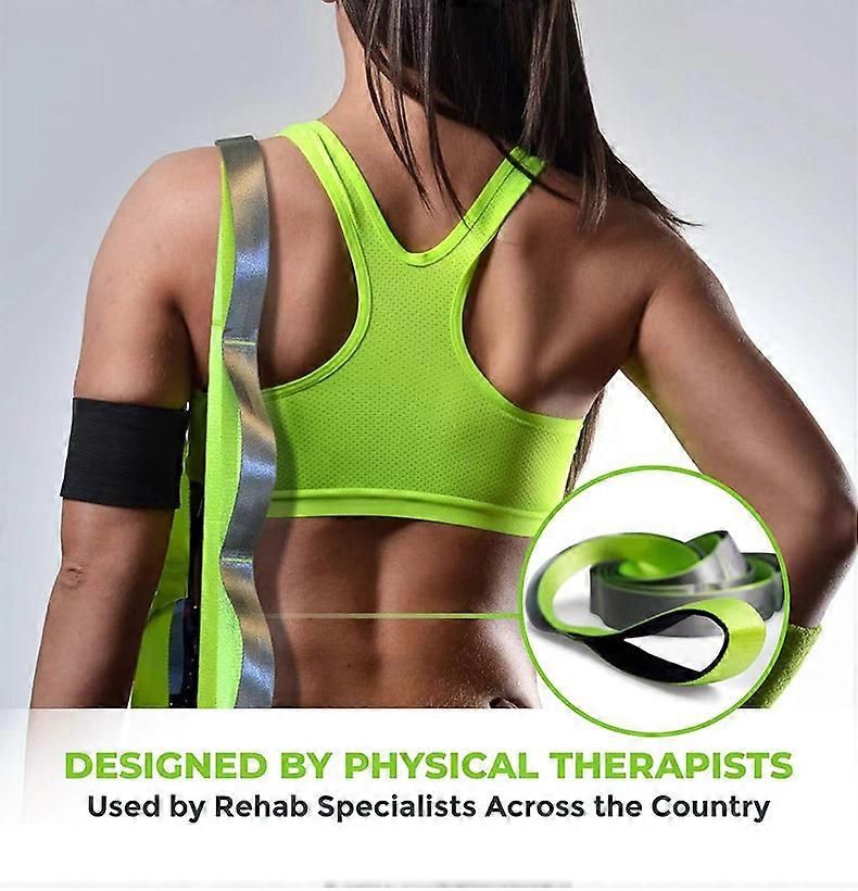 Yoga Straps Stretching Strap with 12 Loops Workout Poster Long Stretch Out Bands compatible with Stretching Physical Therapy Equipment - Black