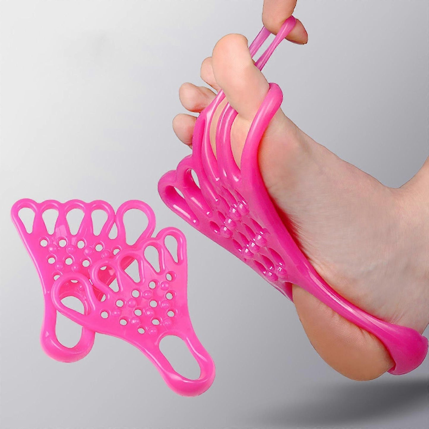Yoga Stretching Belt Foot Stretcher Calf Tendonitis Ankle Strap Bands Yoga Stretch Strap Calf Leg Foot Stretcher - Pink