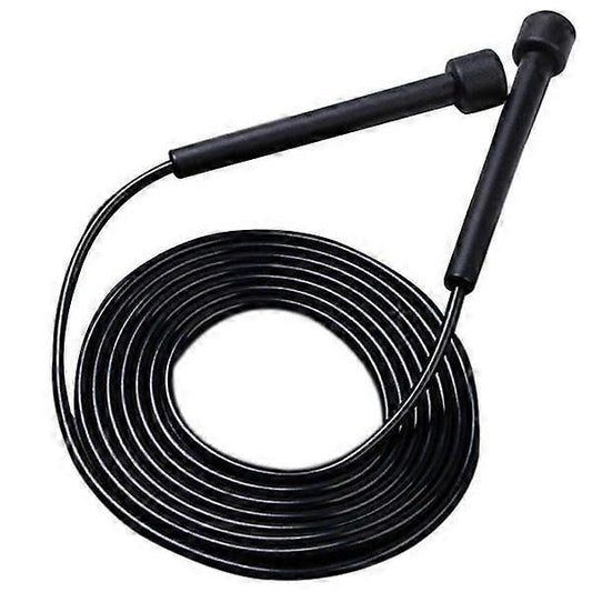 Speed Jump Rope for Fitness, Racing Skipping Rope with Ball Bearings, Adjustable Exercise Jump Rope for Cardio, Boxing, CrossFit & Workout - Black