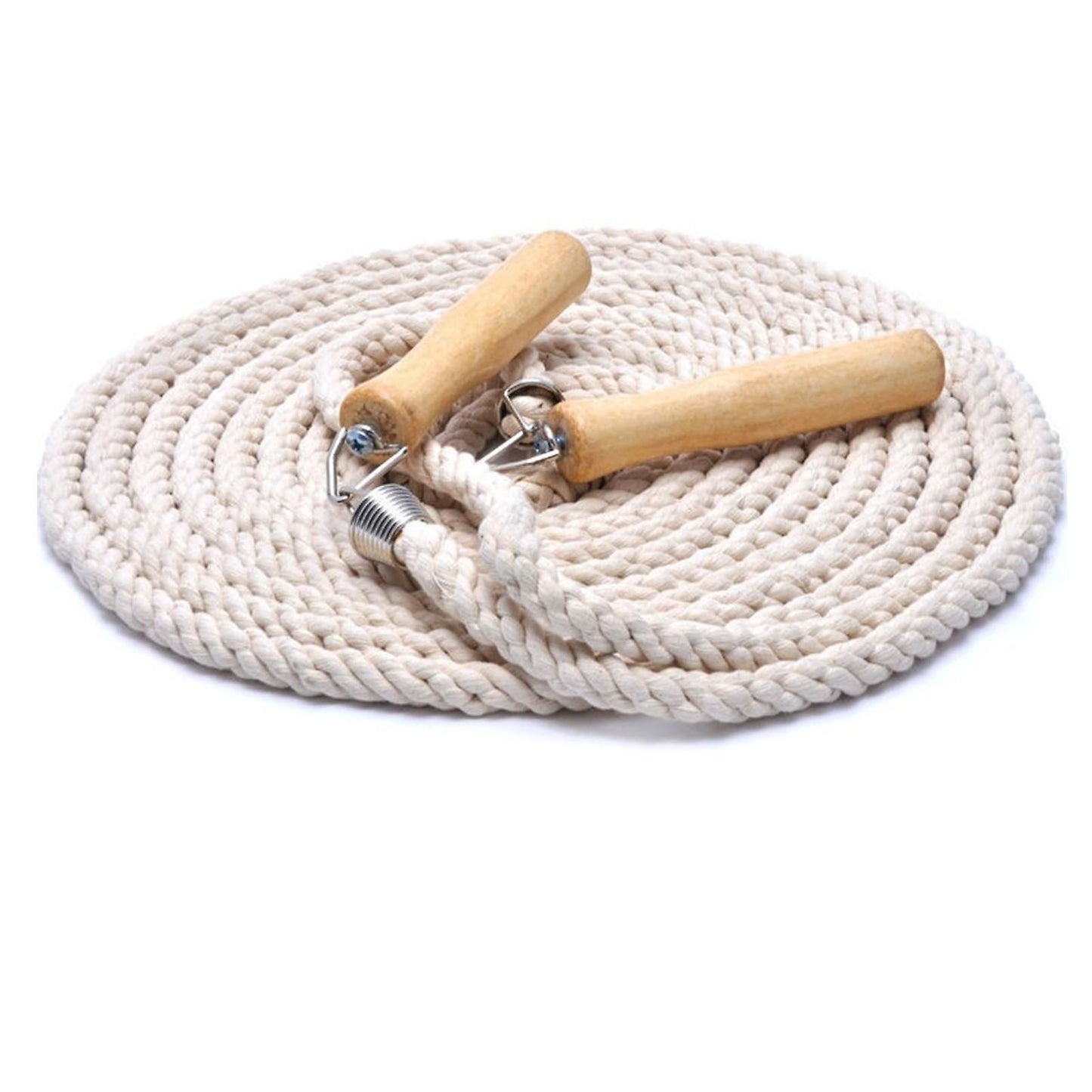 Wooden Handle Long Jump Rope, Adjustable Cotton Twine Skipping Rope for Team Games, School Sports, Playground Activities & Fitness - 3m