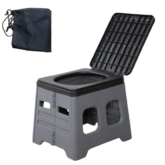 Portable Folding Toilet for Camping and Travel Grey