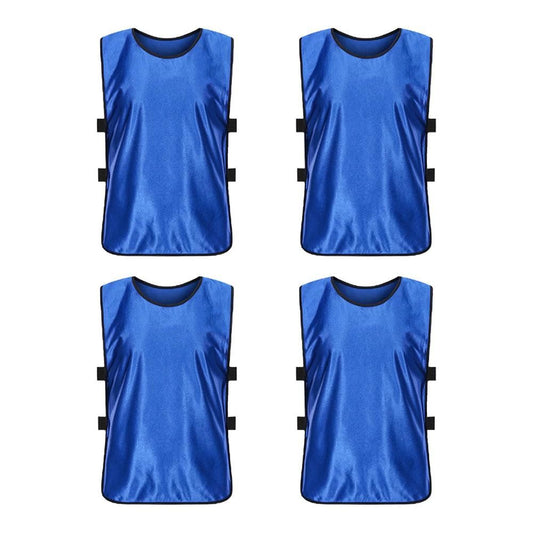 4Pcs Scrimmage Training Vest Team Sports Games Practice Jersey Blue
