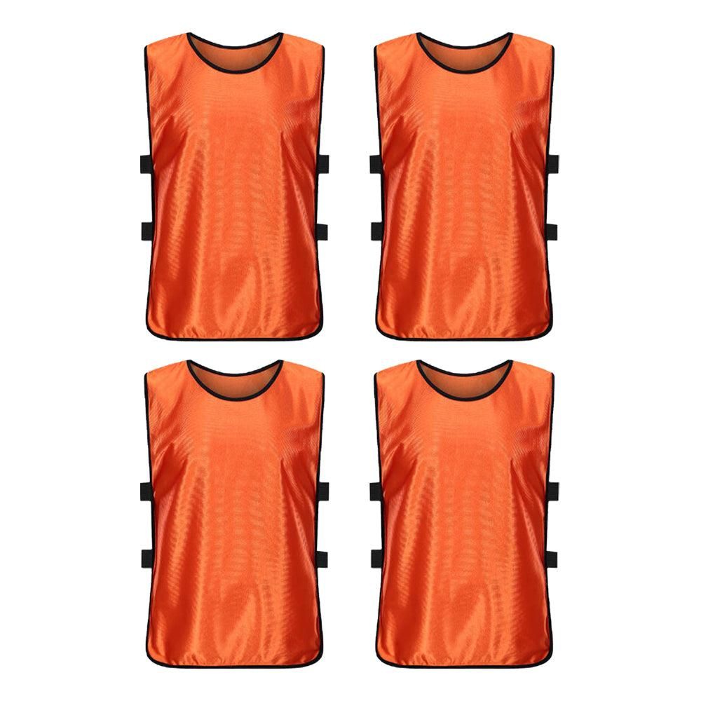 4Pcs Scrimmage Training Vest Team Sports Games Practice Jersey Blue