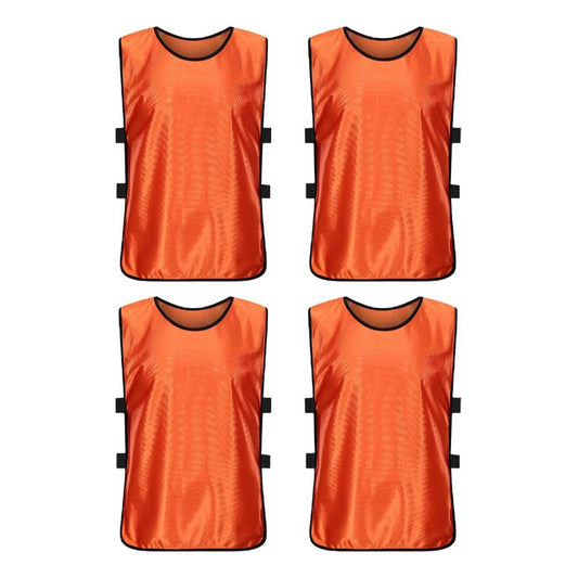 4Pcs Scrimmage Training Vest Team Sports Games Practice Jersey Orange
