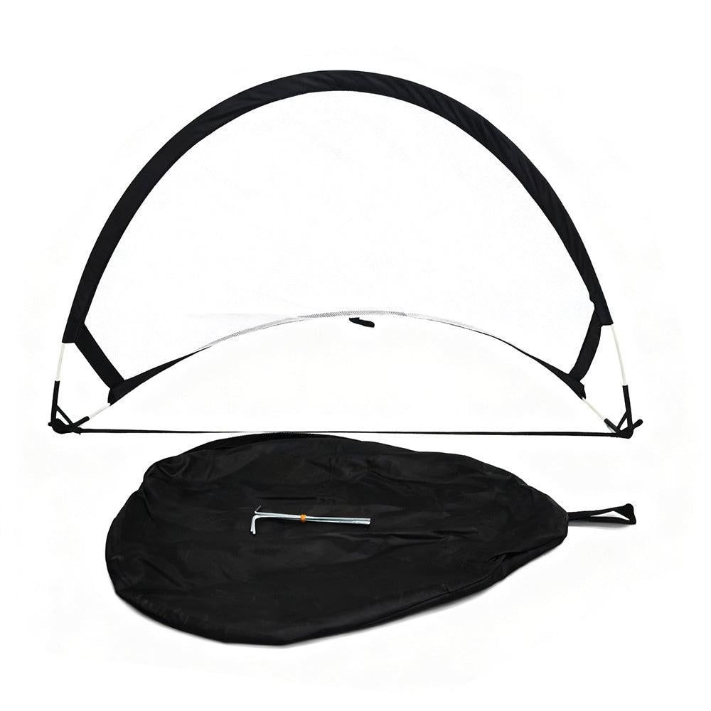 Portable Pop-Up Soccer Goal Set with 3 Ground Pegs and Carry Storage Bag Black