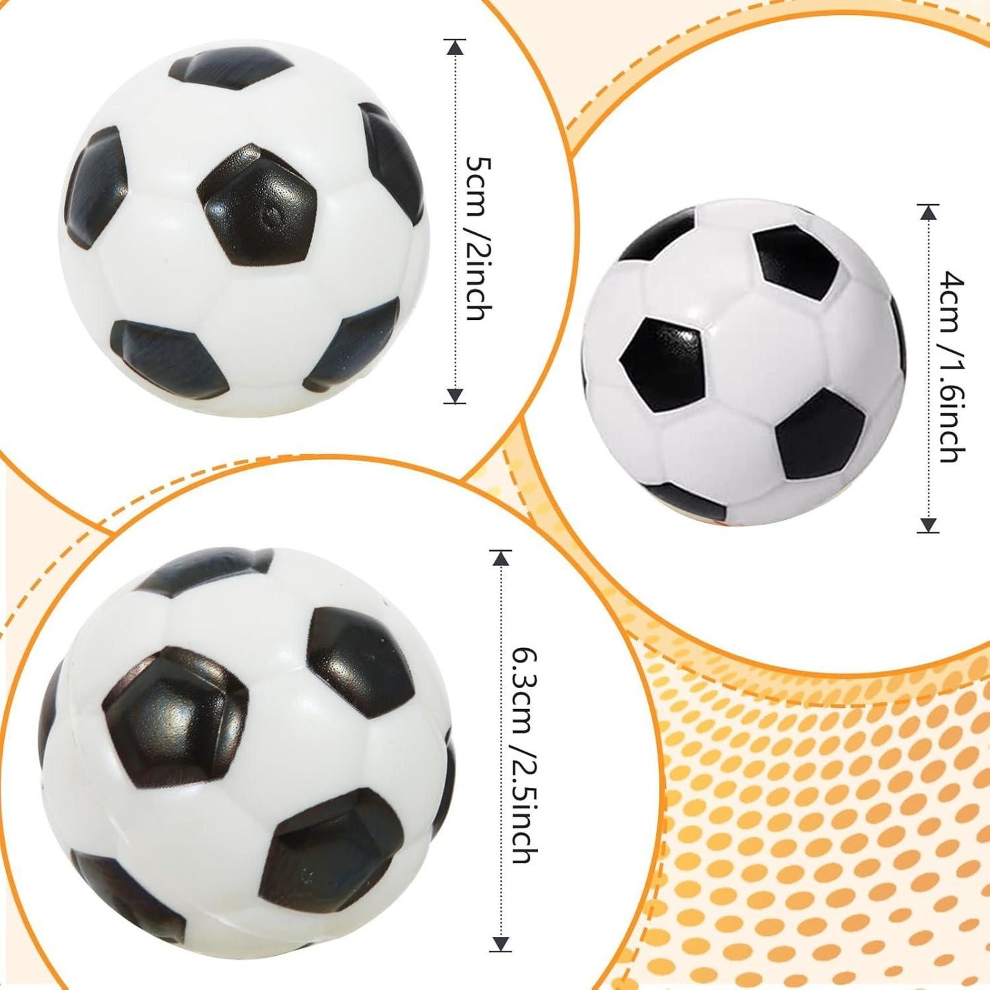 12 Pack 2.5-inch Stress Soccer Balls Small Soft Foam Sports Balls (6.3 cm, Black and White)