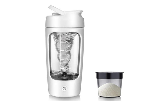 Electric Shaker Bottle Protein Shaker Bottle Protein Mixer for Perfect Creamy Shake Rechargeable Blender Bottle -White