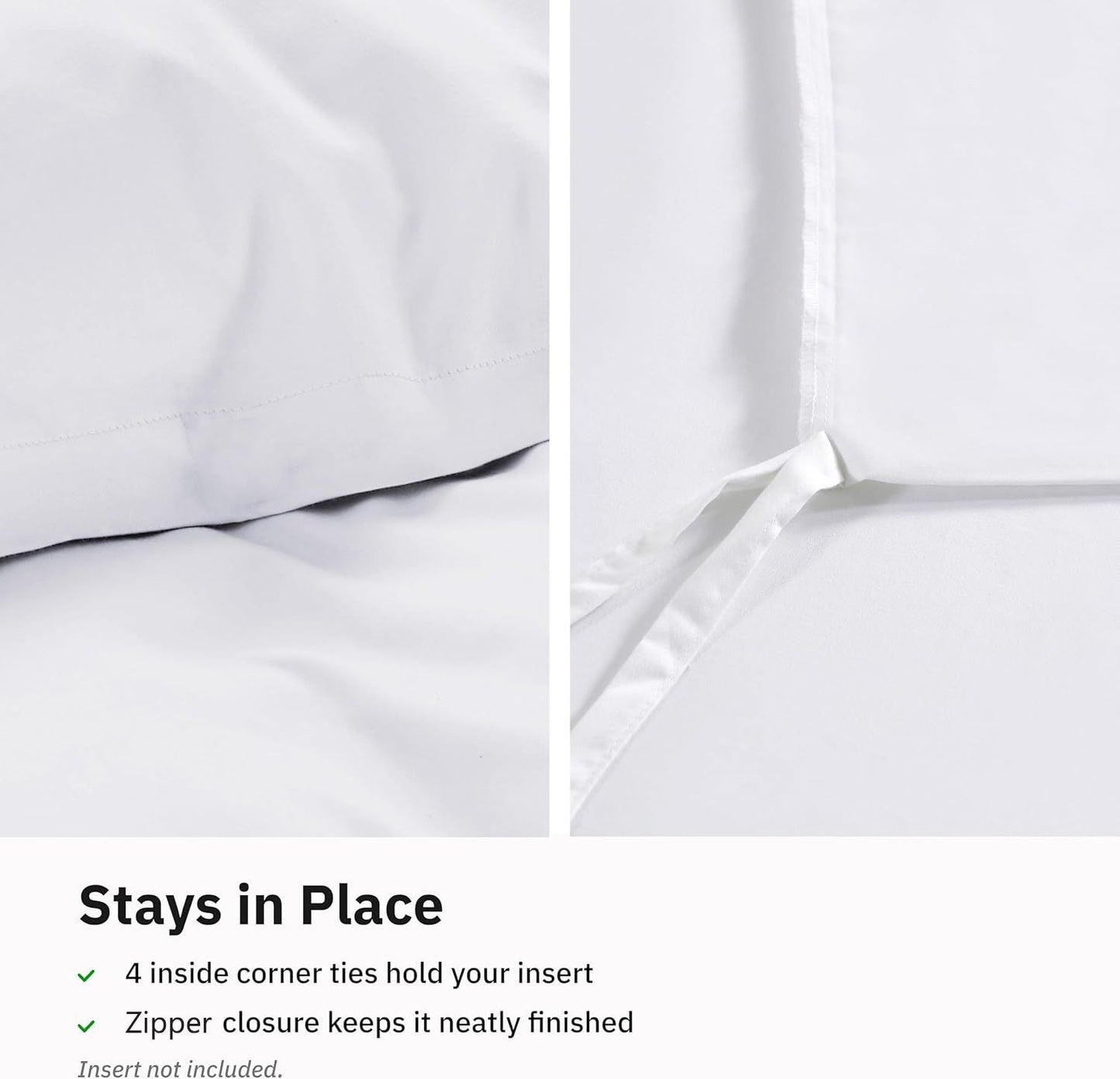 Hotel Soft Microfiber Duvet Cover Set-2000TC Quilt Cover Set & Pillowcases -1 Donna Cover Zipper Closure & 1 x Pillowcases-Breathable Bedding - Wrinkle, Fade, Stain Resistant(White,Single)