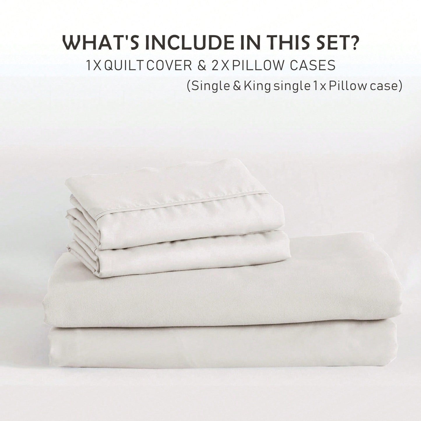 Hotel Soft Microfiber Duvet Cover Set-2000TC Quilt Cover Set & Pillowcases -1 Donna Cover Zipper Closure & 1 x Pillowcases-Breathable Bedding - Wrinkle, Fade, Stain Resistant(Raw white,Super King)