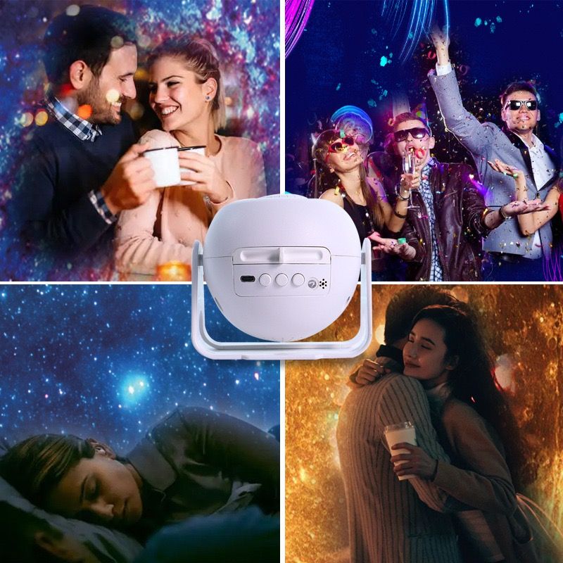 Adjustable Star Projector Lamp with Interchangeable Film Discs – Create a Dreamy Galaxy in Your Room, Perfect for Kids' Astronomy Education, Relaxing Sleep Aid, Romantic Bedroom Decor, and Party Atmosphere Lighting (6pcsCards)