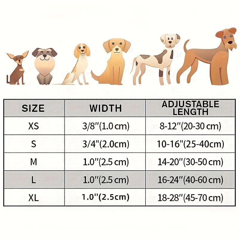 Reflective Dog Collar with Adjustable Nylon Webbing – Safe & Visible Pet Gear for Walks, Outdoor Adventures, and Nighttime Visibility (S, SkyBlue)