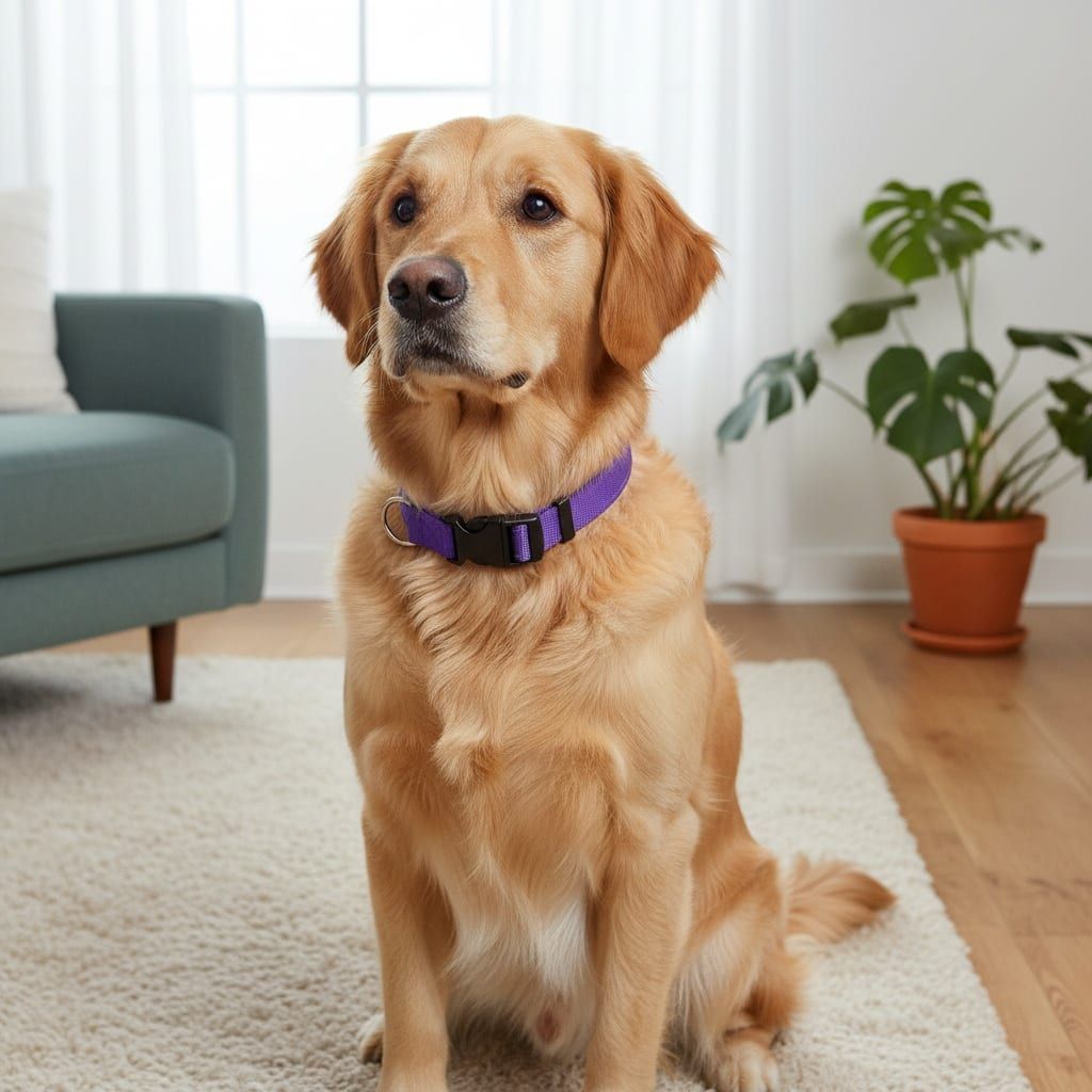 Reflective Dog Collar with Adjustable Nylon Webbing – Safe & Visible Pet Gear for Walks, Outdoor Adventures, and Nighttime Visibility (XS, Navy)
