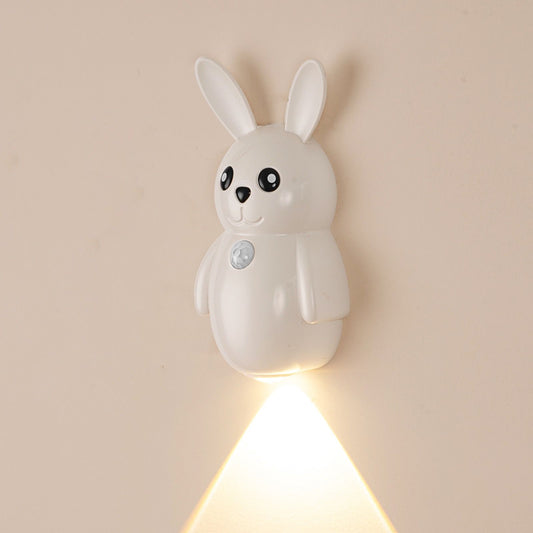 Adorable Bunny Night Light with Motion Sensor, Rechargeable LED Wall Lamp, Magnetic Mounting, 3 Color Temperatures for Bedroom, Hallway, Staircase, and More (3PCS, White)