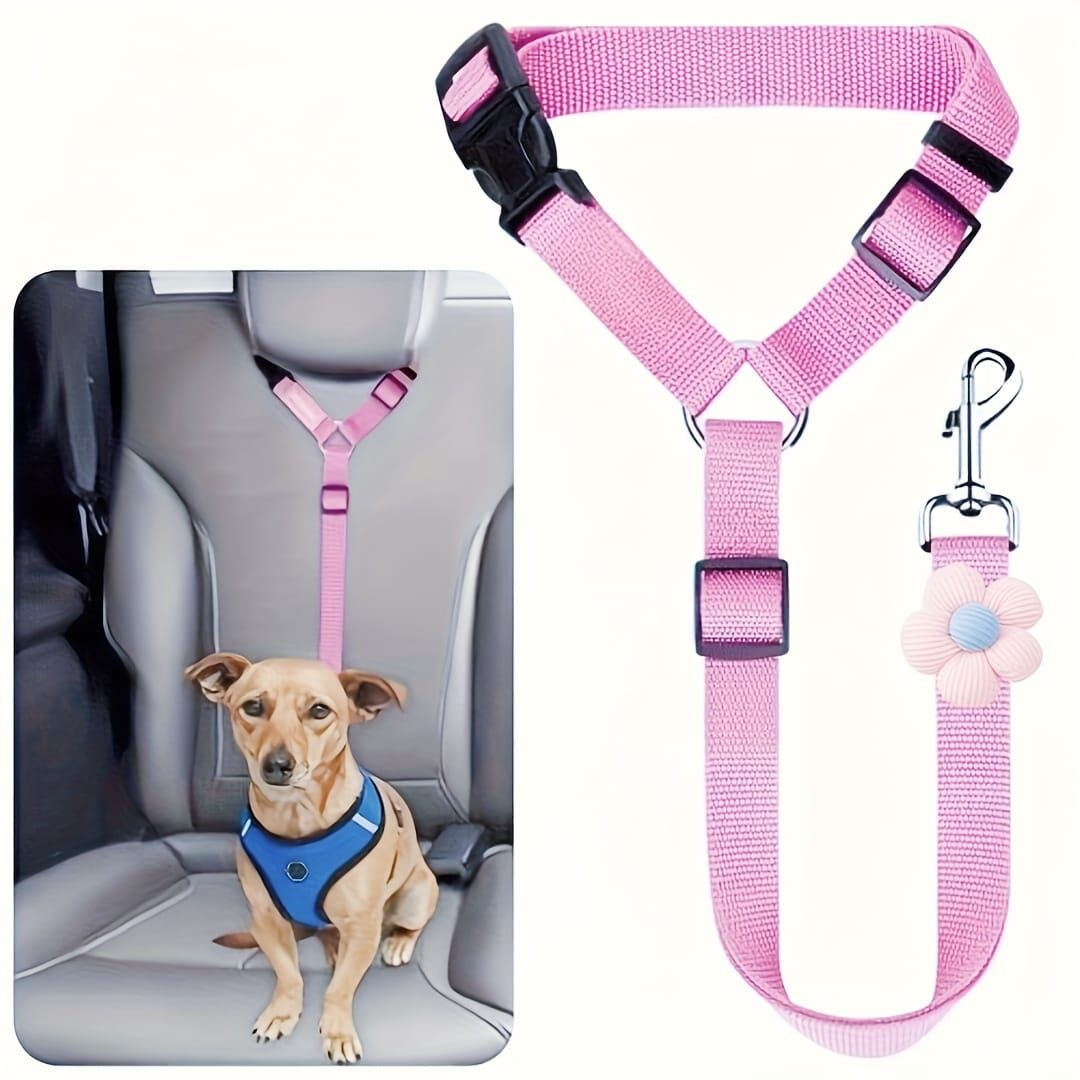 Dog Seat Belt for Car, Pet Car Safety Restraint with Adjustable Straps and Zinc Alloy Hook, Perfect for Securing Your Dog in Vehicle, Ideal Car Safety Strap for Small to Large Dogs, Great Christmas Gift for Pet Lovers (Black)