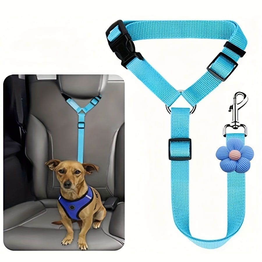 Dog Seat Belt for Car, Pet Car Safety Restraint with Adjustable Straps and Zinc Alloy Hook, Perfect for Securing Your Dog in Vehicle, Ideal Car Safety Strap for Small to Large Dogs, Great Christmas Gift for Pet Lovers (Pink)