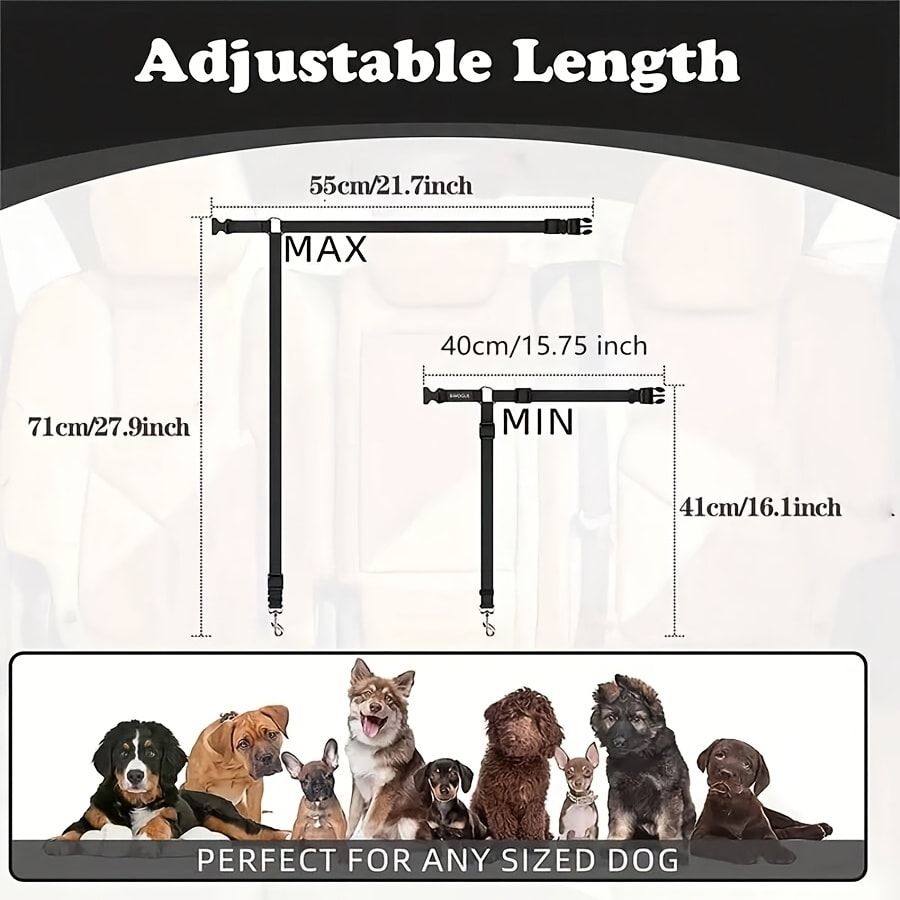 Dog Seat Belt for Car, Pet Car Safety Restraint with Adjustable Straps and Zinc Alloy Hook, Perfect for Securing Your Dog in Vehicle, Ideal Car Safety Strap for Small to Large Dogs, Great Christmas Gift for Pet Lovers (Purple)