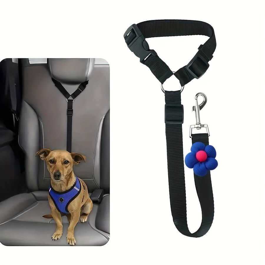 Dog Seat Belt for Car, Pet Car Safety Restraint with Adjustable Straps and Zinc Alloy Hook, Perfect for Securing Your Dog in Vehicle, Ideal Car Safety Strap for Small to Large Dogs, Great Christmas Gift for Pet Lovers (Red)