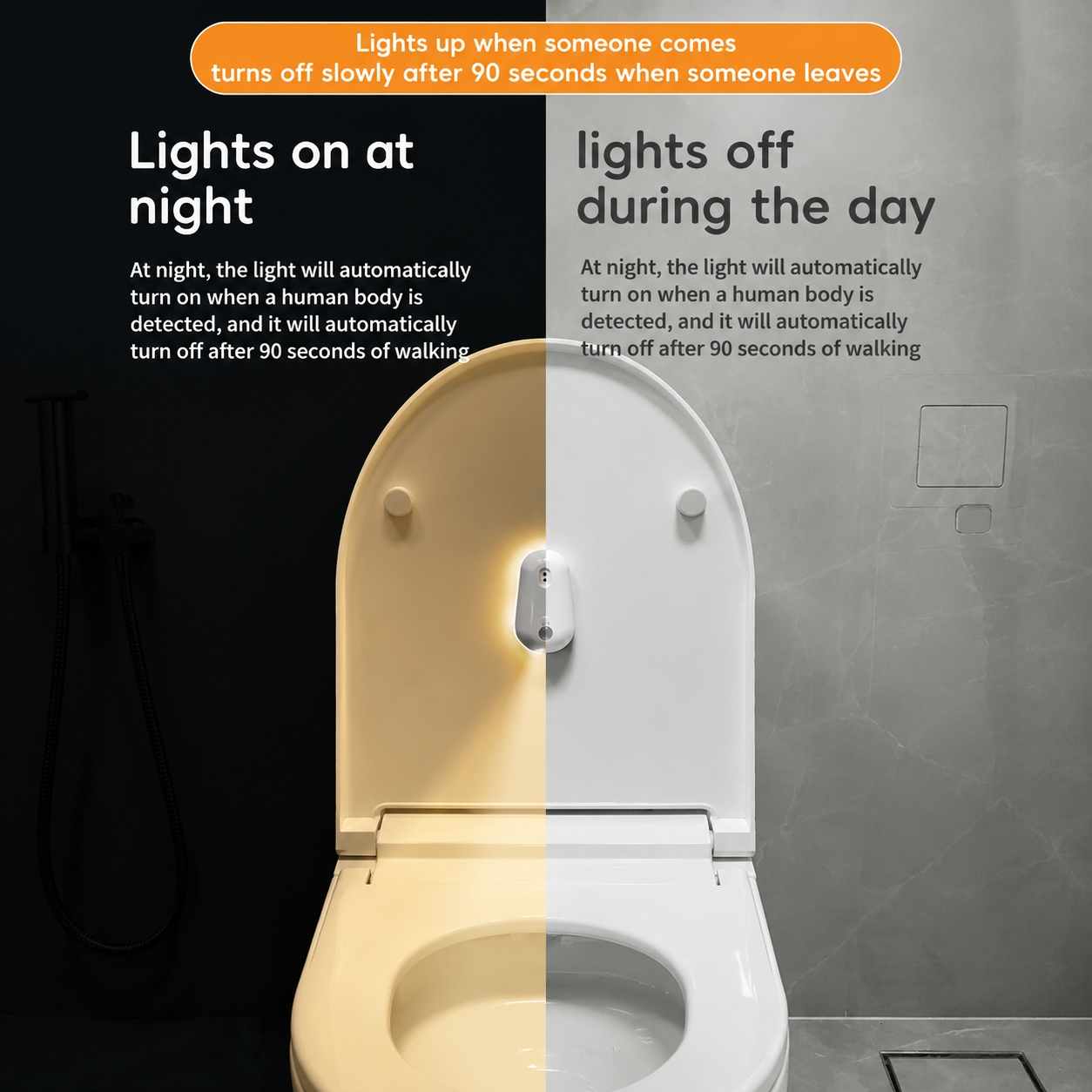 2-in-1 Motion Sensor Toilet UV Sterilizer Light with RGB Night Light – Automatic Disinfection, Waterproof Rechargeable Design for Bathroom Hygiene (2PCS)