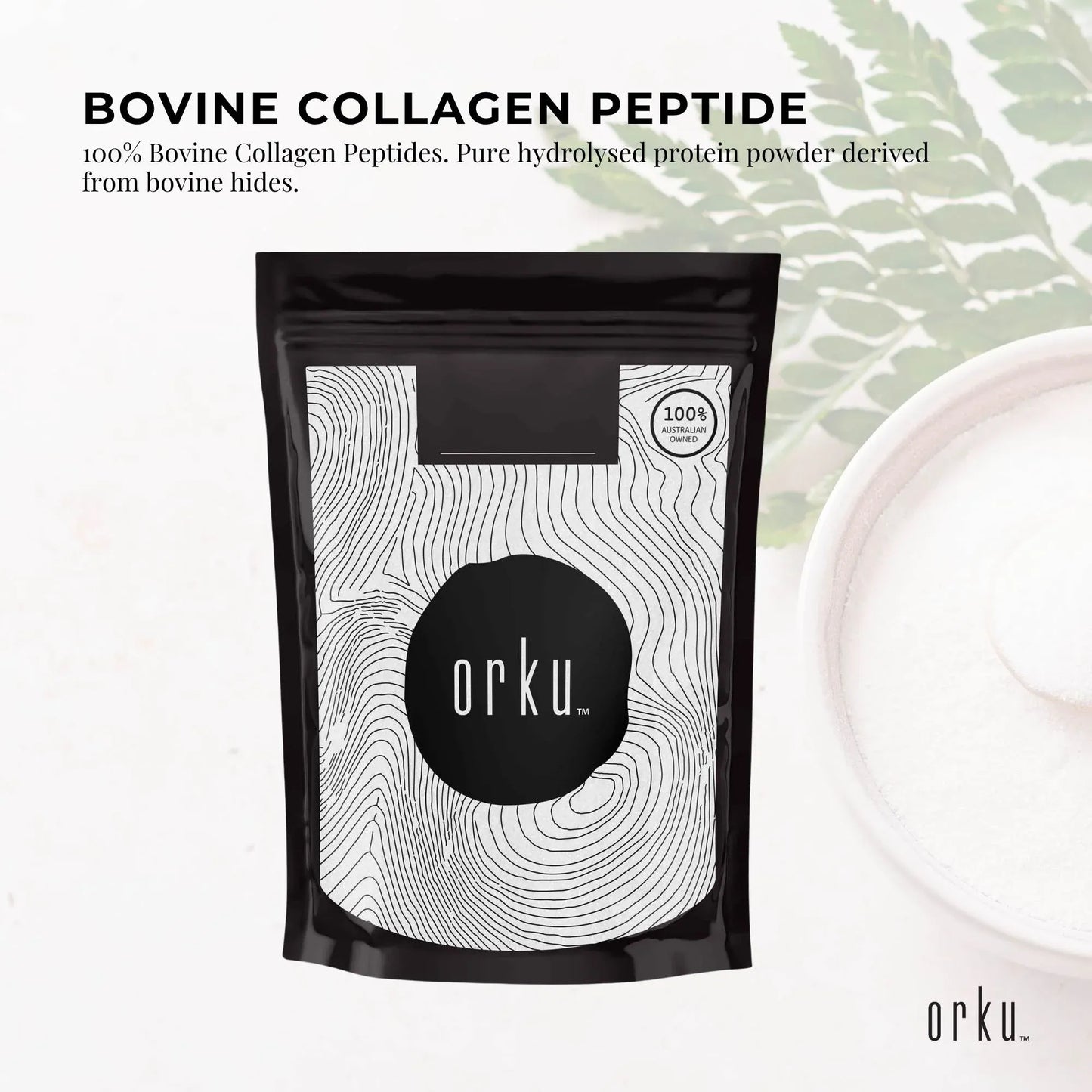 Orku 400g Bovine Collagen Peptides Powder Hydrolysed Protein Unflavoured