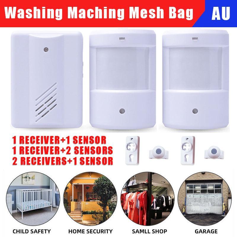 Restaurant Shop Door Entry Wireless Pir Motion Sensor Door Chime Door Bell Alarm - 1 Receiver+2 Sensors