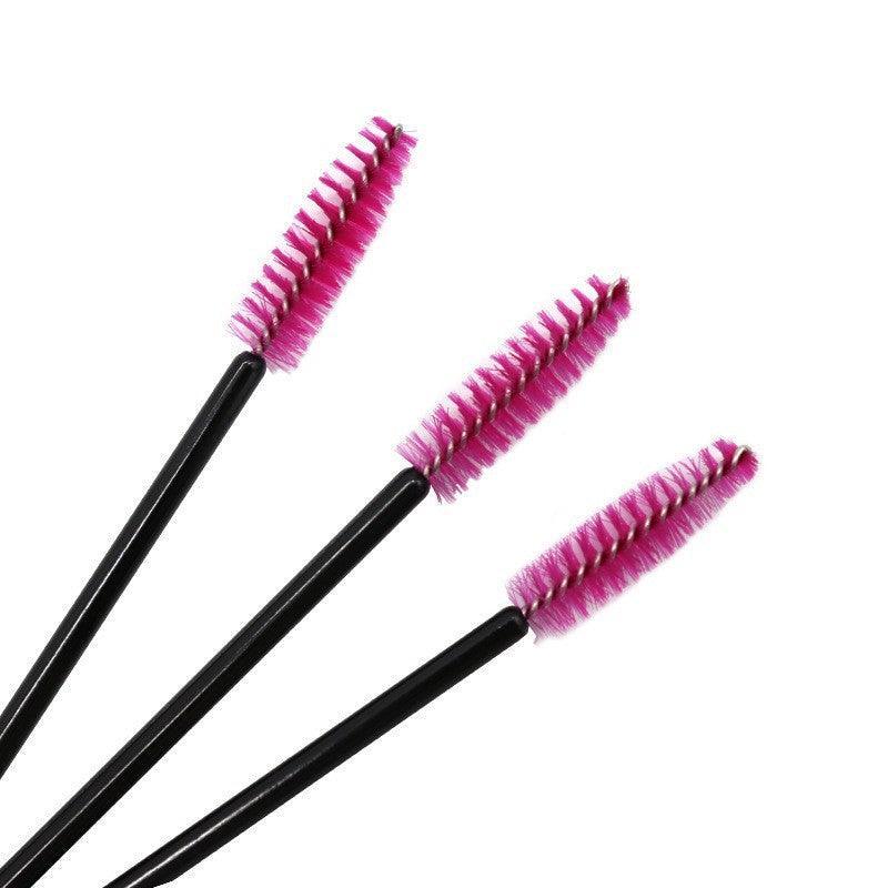 50X Disposable Mascara Wands Eyelash Brushes Applicator Lash Extension Brush - Black+Clear