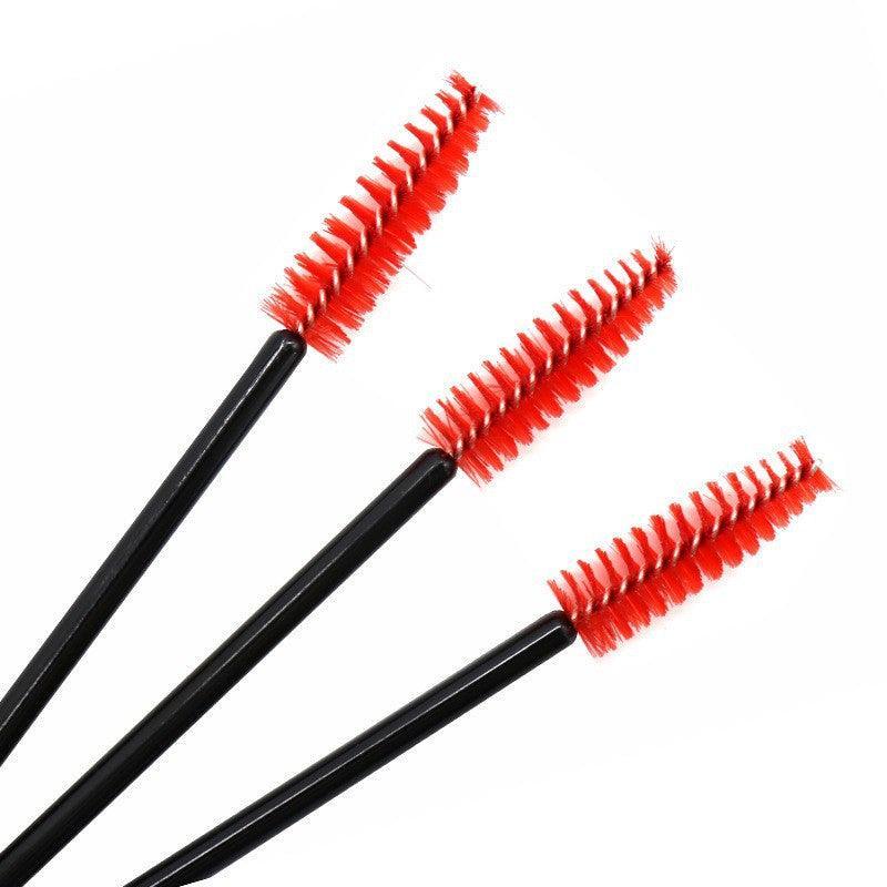 50X Disposable Mascara Wands Eyelash Brushes Applicator Lash Extension Brush - Black+Clear