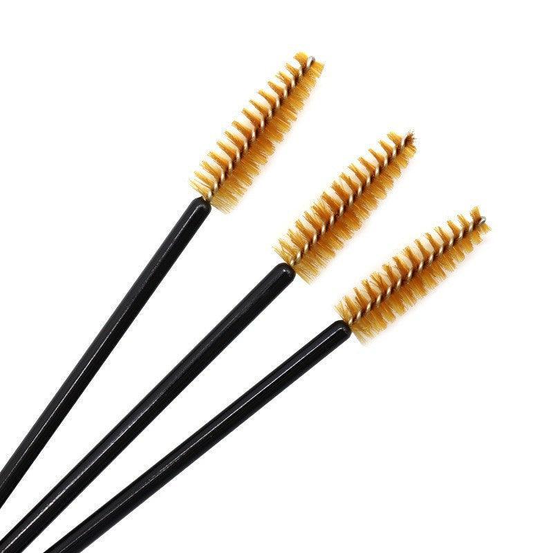 50X Disposable Mascara Wands Eyelash Brushes Applicator Lash Extension Brush - Black+Clear