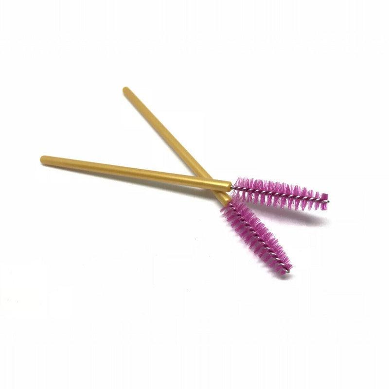 50X Disposable Mascara Wands Eyelash Brushes Applicator Lash Extension Brush - Black+Clear