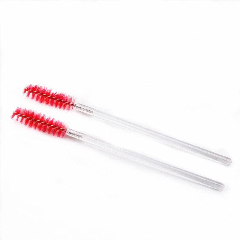 50X Disposable Mascara Wands Eyelash Brushes Applicator Lash Extension Brush - Black+Clear