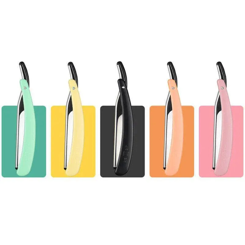 Old Shaver Razor Eyebrow Knife Folding Manual Shaver Holder Home Salon Tool Au - Black+10PCS Blades