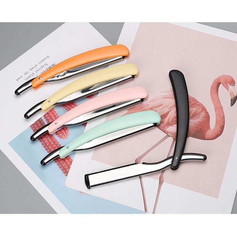 Old Shaver Razor Eyebrow Knife Folding Manual Shaver Holder Home Salon Tool Au - Black+10PCS Blades
