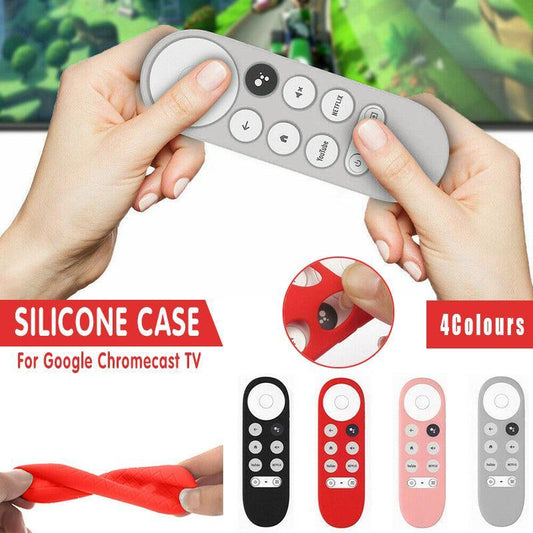 Silicone Case Protective Cover Shell For Google Chromecast Tv 2020 Voice Remote - Black
