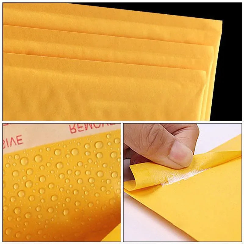 25PCS Poly Bubble Mailer Yellow Colour Multi-Size Plastic Padded Bag - 25PCS-23*29CM