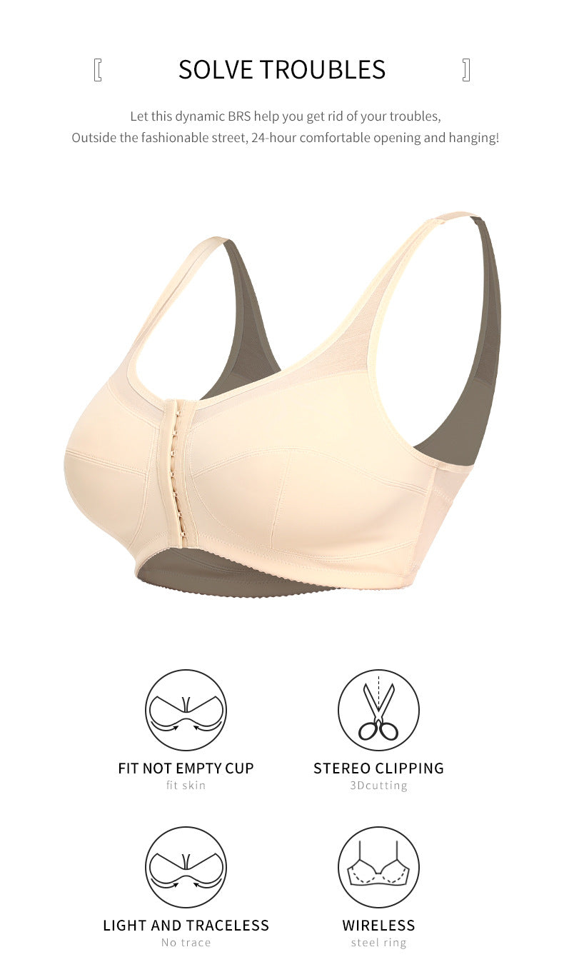 2 Pcs Size 4XL Women's Wireless Large-Cup Lace Bra with Front Clasp - Comfortable, Breathable, Black