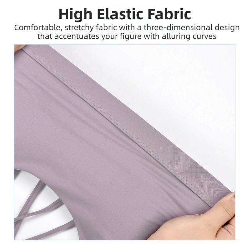 XXL Size Purple Elegant Sexy Criss-Cross Back Sports Bra for Women - High Support & Anti-Shock, Wire-Free Yoga Crop Top with X-Shape Fine Strap