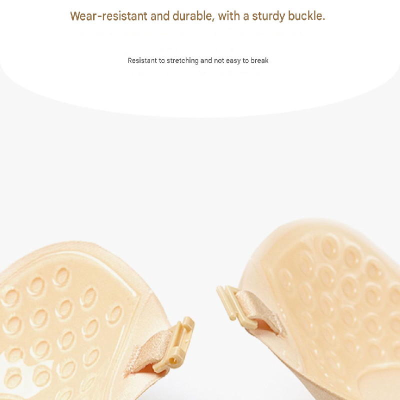 3-PCS Skin color Invisible Silicone Push-Up Bra - Reusable Adhesive Mango Breast Pasties with Breathable Design - Strapless Backless Self-Adhesive Nipple Covers for Women(Cup B)