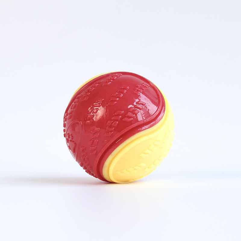 Yellow and red Squeaky Dog Balls - 2-Pack Durable TPR Chew Toys for Puppies and Adult Dogs - Interactive Fetch and Training Ball with Teething Texture - Safe and Non-Toxic Daily Play Solution
