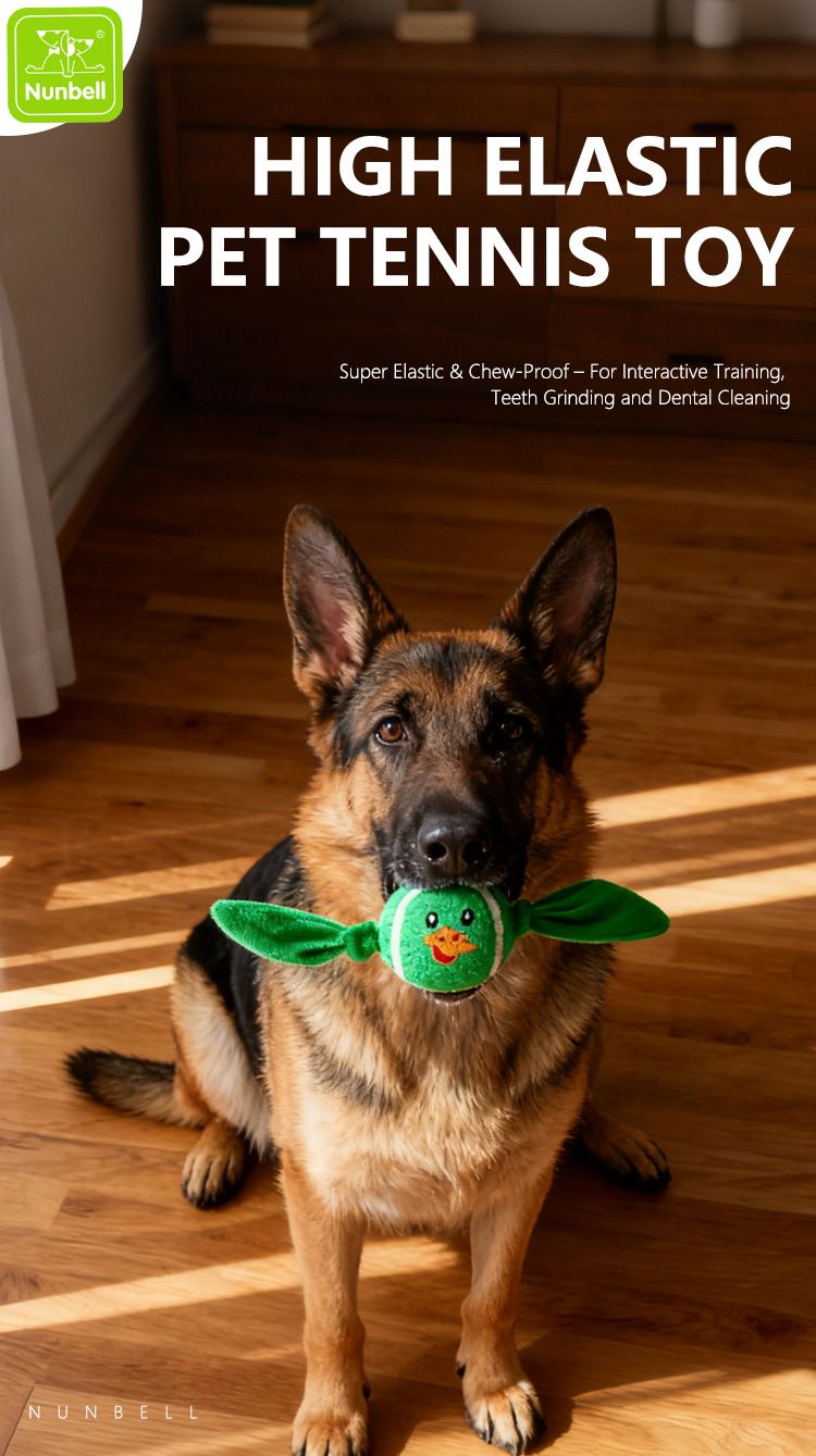 3-Piece Set High Elastic Pet Tennis Toy - Chew-Resistant Dog Ball with Plush Animal Designs for Interactive Play, Teeth Grinding & Dental Cleaning, Synthetic Fiber & Rubber, 80g Lightweight, Ideal for Small to Large Dogs-Designs: Duck and  Owl and  Pengui