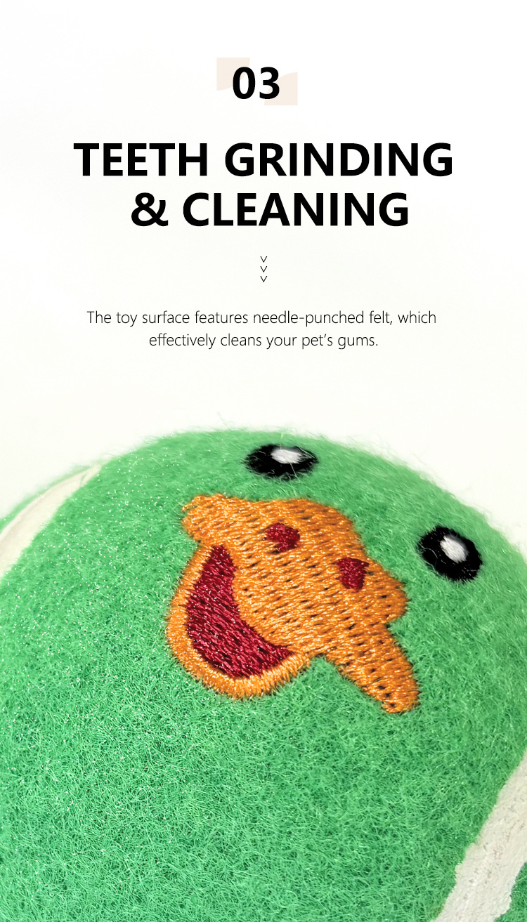 3-Piece Set High Elastic Pet Tennis Toy - Chew-Resistant Dog Ball with Plush Animal Designs for Interactive Play, Teeth Grinding & Dental Cleaning, Synthetic Fiber & Rubber, 80g Lightweight, Ideal for Small to Large Dogs-Designs: Duck and  Owl and  Pengui