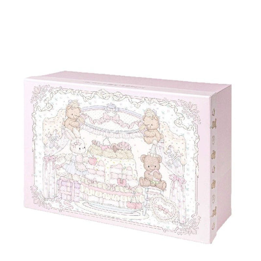 Pink Sweet Story Large Gift Box with Lid set-Includes Raffia and Gift Bag- Cute Birthday Present Packaging Storage Box for Gifts, Keepsakes and Home Organisation