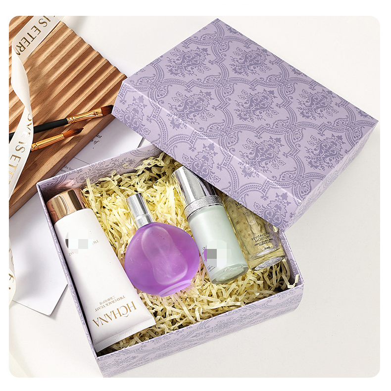 3 piece small size  Purple Gift Box Set with Gift Bag & Raffia Fill - Premium Empty Present Packaging Box for Birthdays Weddings Baby Showers and Special Occasions