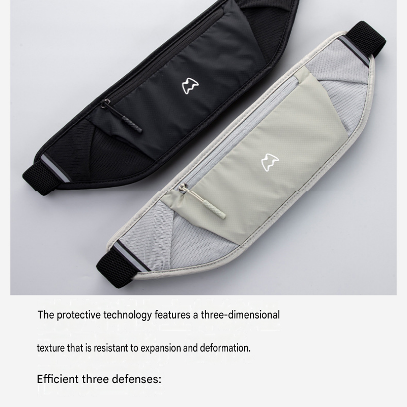 Dry and Breathable Sports combination-Grey Running Waist Belt and Grey  152*76cm and 80*40cm Microfiber Sports Towel Set - Waterproof Nylon Belt with Reflective Strips, Quick Dry Gym Towels for Fitness Running Swimming