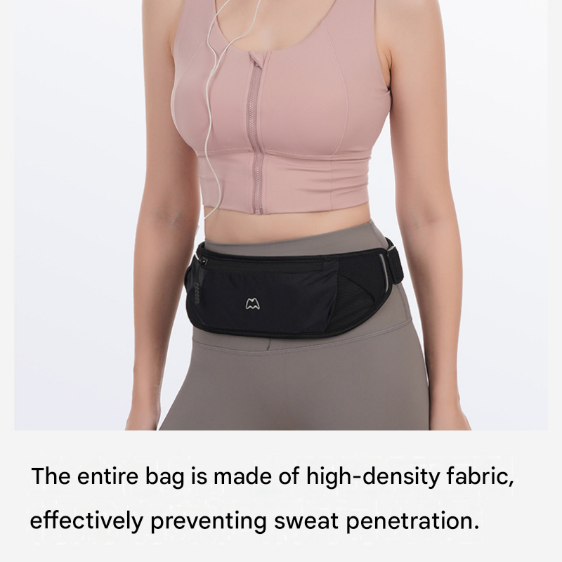 Dry and Breathable Sports combination-Black Running Waist Belt and Black 152*76cm and 80*40cm Microfiber Sports Towel Set - Waterproof Nylon Belt with Reflective Strips, Quick Dry Gym Towels for Fitness Running Swimming