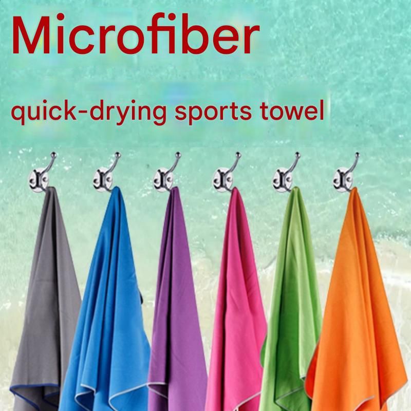 Dry and Breathable Sports combination-Black Running Waist Belt and Black 152*76cm and 80*40cm Microfiber Sports Towel Set - Waterproof Nylon Belt with Reflective Strips, Quick Dry Gym Towels for Fitness Running Swimming