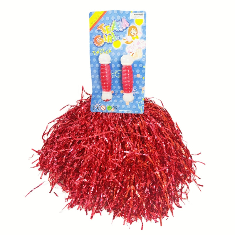 4 Sets/8pcs Metallic Team Girls' Cheerleading Dance Party Dress Pom Poms Pompoms - Gold